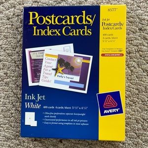 Avery Ink Jet Postcards/Index Cards 400 Cards